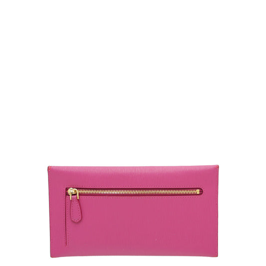 Prada Fuchsia Vitello Move Envelope Slim Wallet