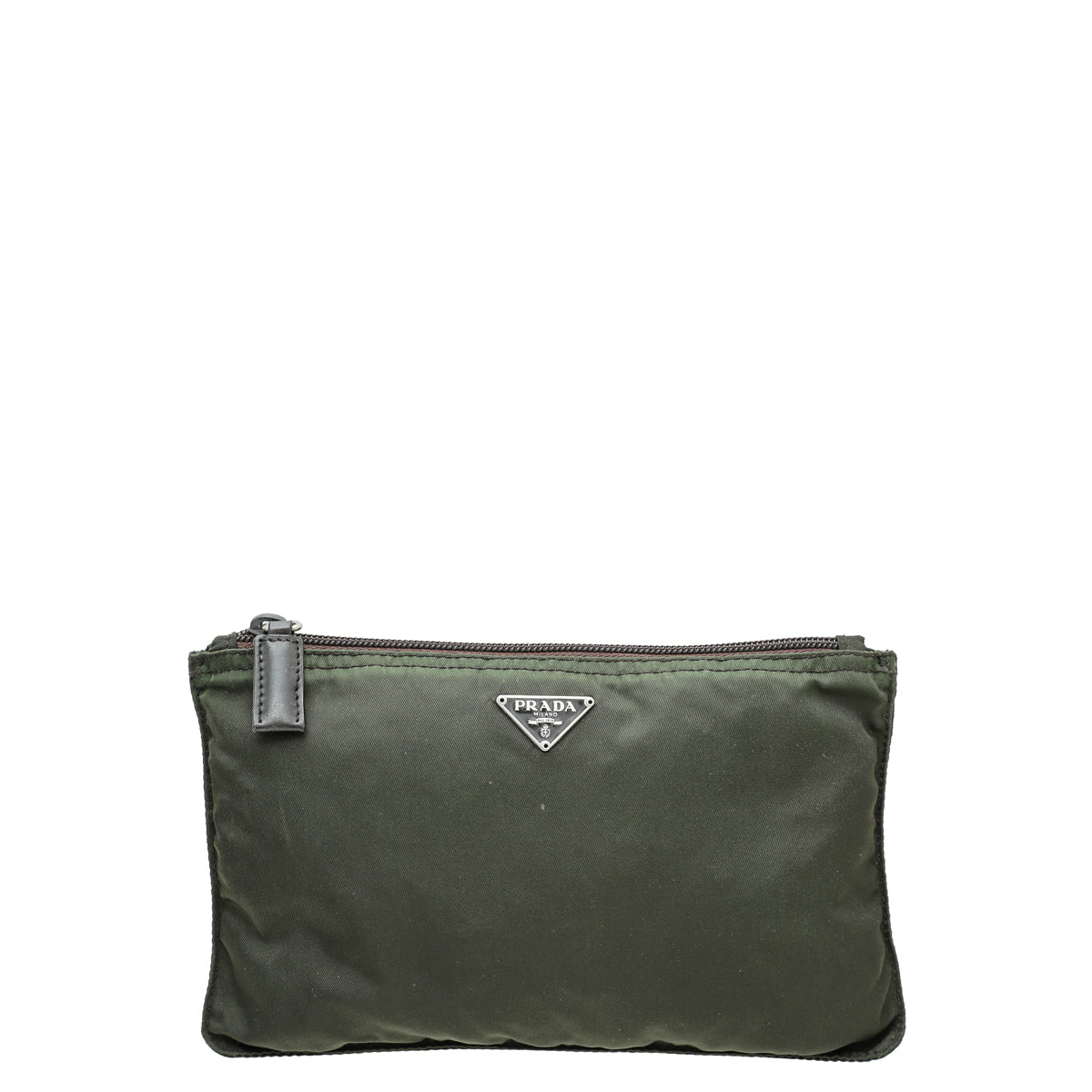 Prada Khaki Vela Nylon Small Pouch