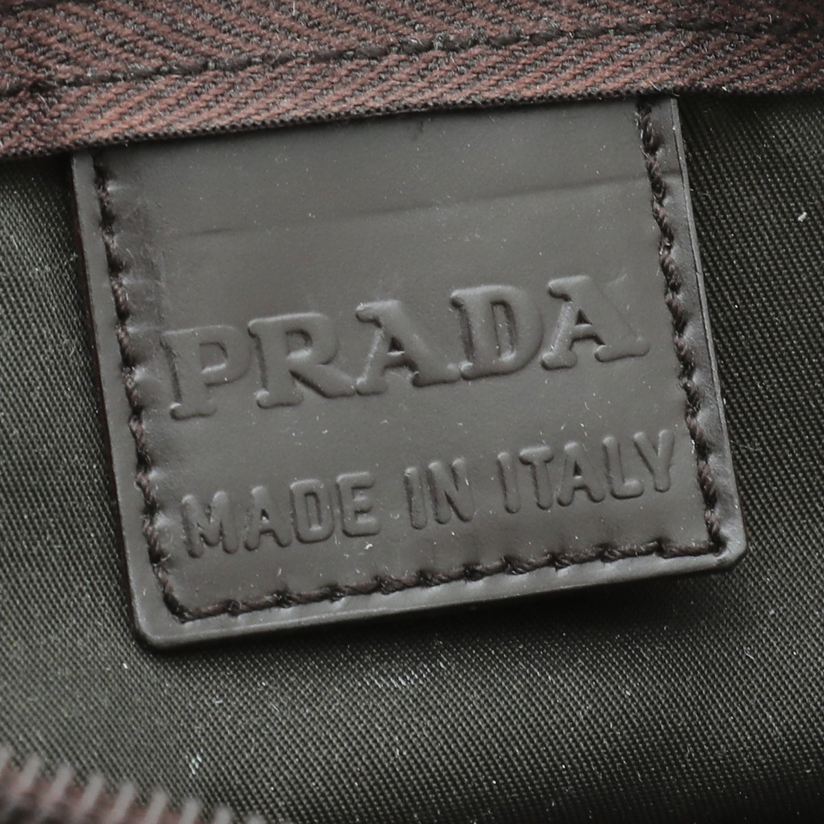 Prada Khaki Vela Nylon Small Pouch