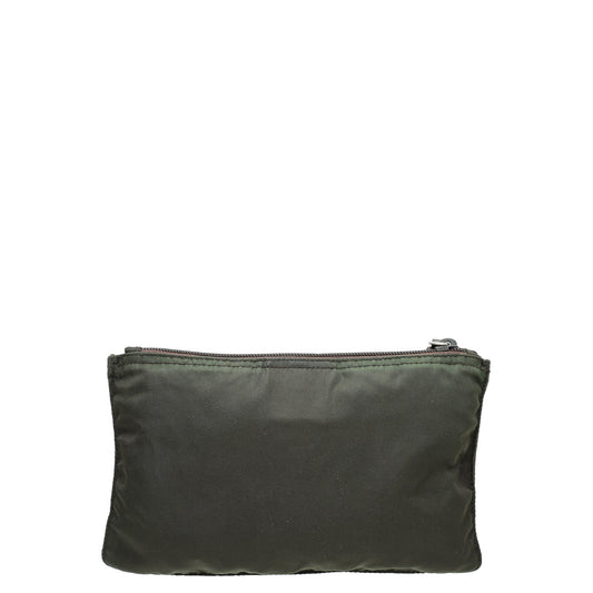 Prada Khaki Vela Nylon Small Pouch