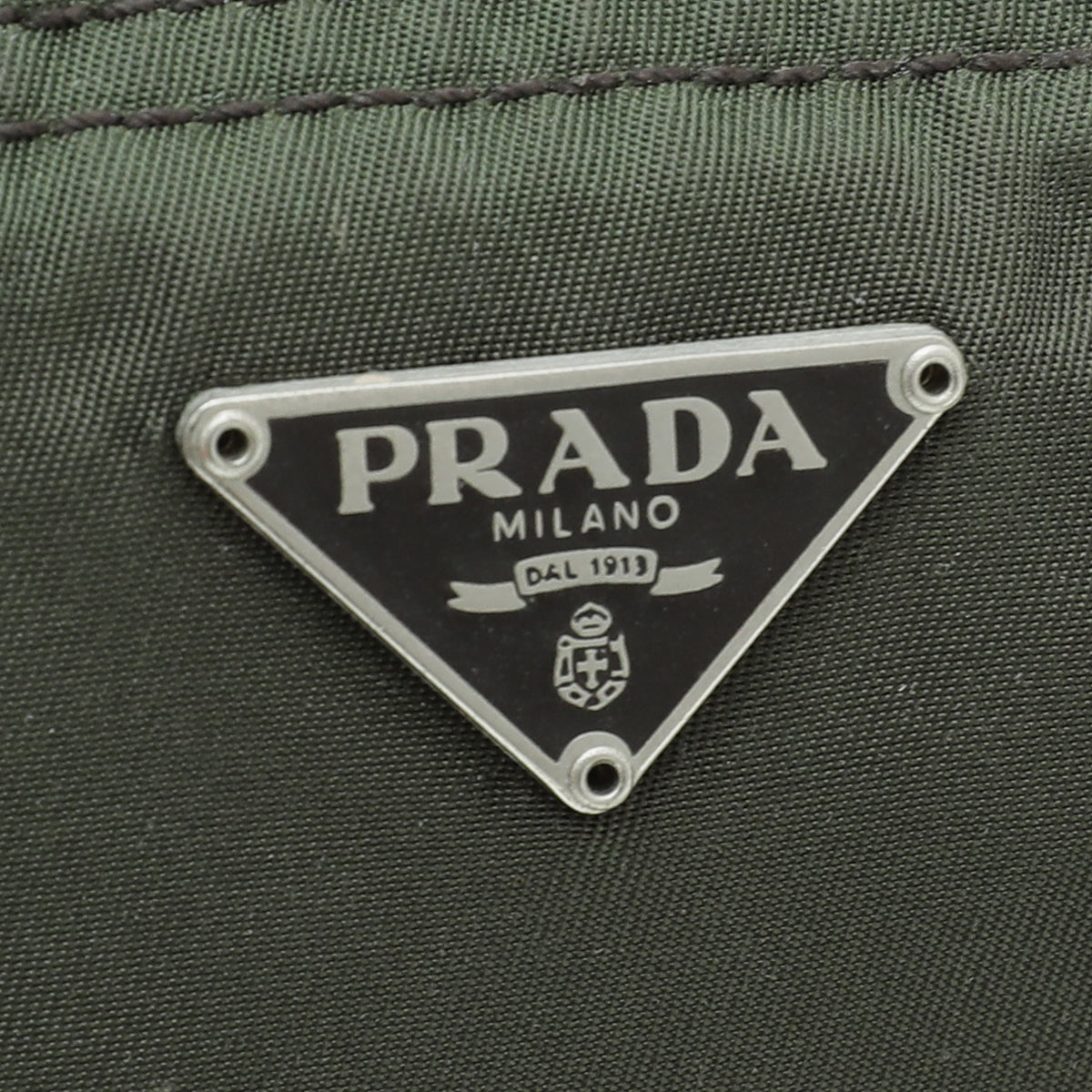 Prada Khaki Vela Nylon Small Pouch