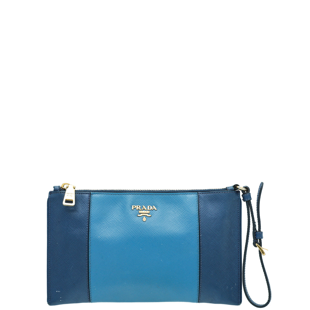 Prada Bicolor Lux Slim Zip Wristlet Pouch