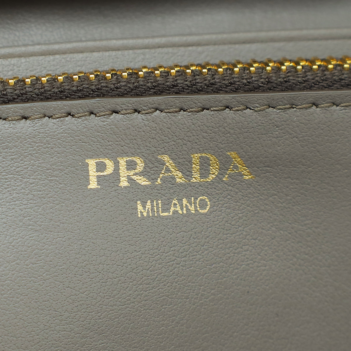 Prada Grey Soft Quilted Wallet on Chain