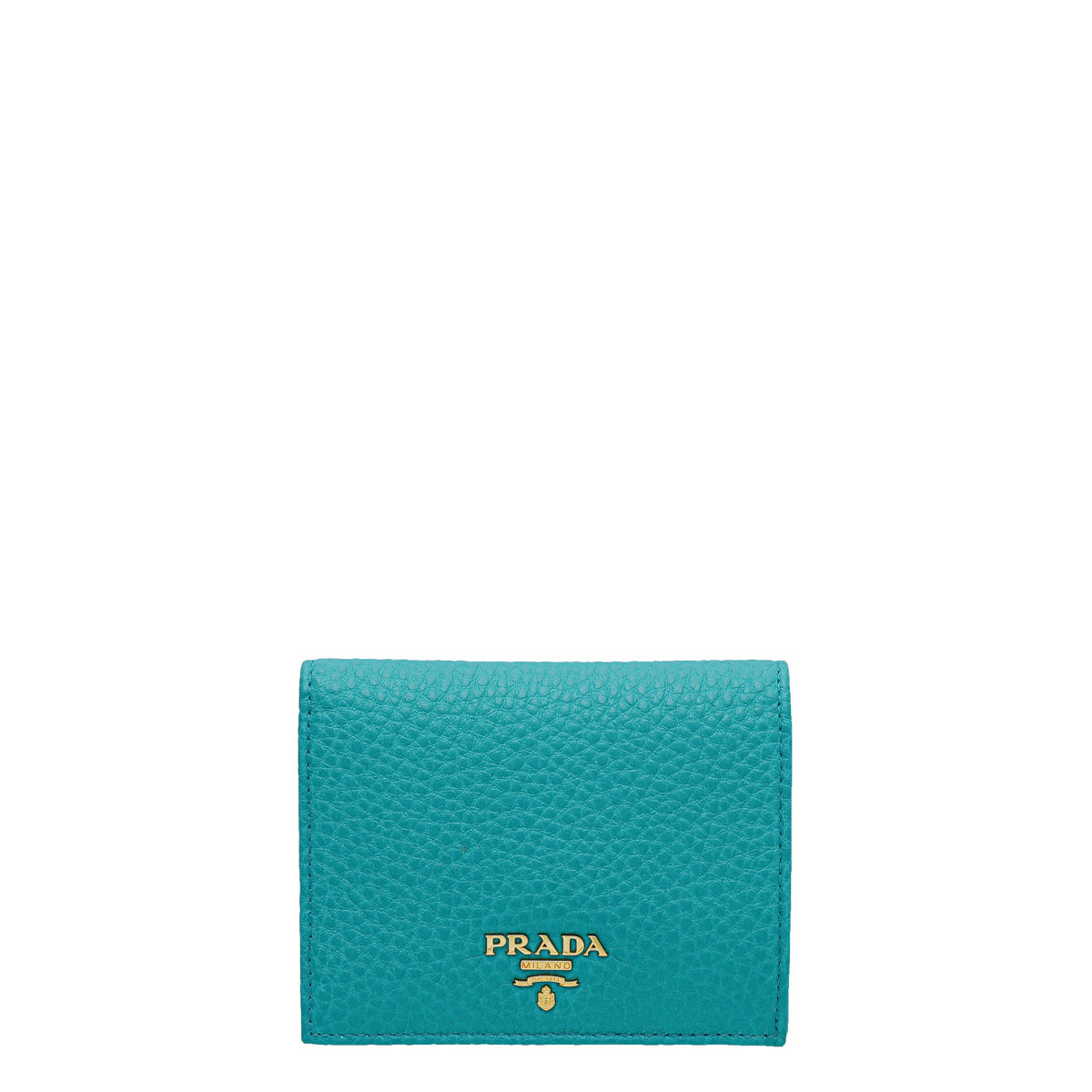 Prada Turquoise Vitello Grain Small Wallet