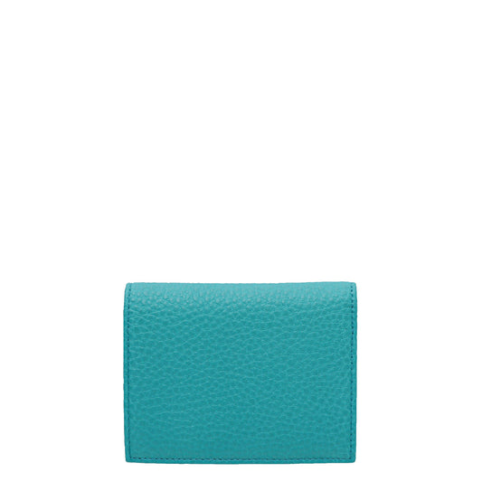 Prada Turquoise Vitello Grain Small Wallet