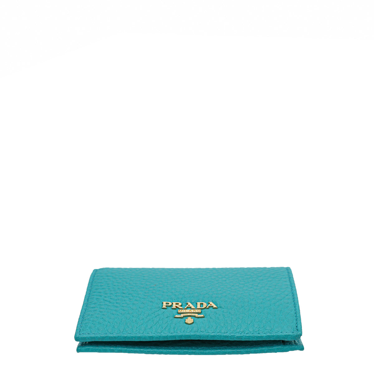 Prada Turquoise Vitello Grain Small Wallet