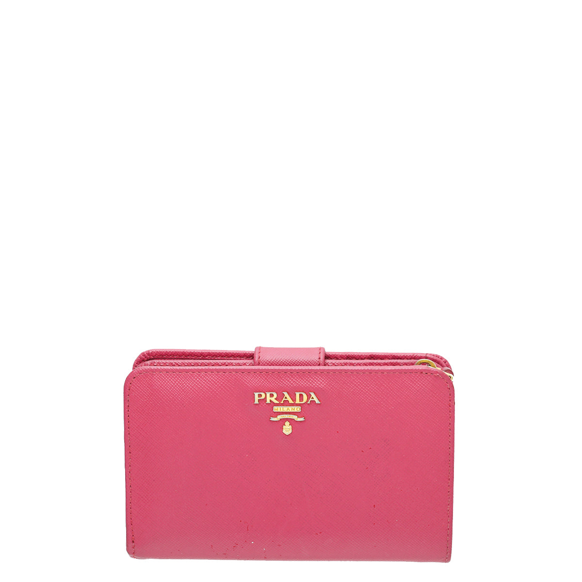 Prada Fuchsia Lux Medium Zip Around Wallet