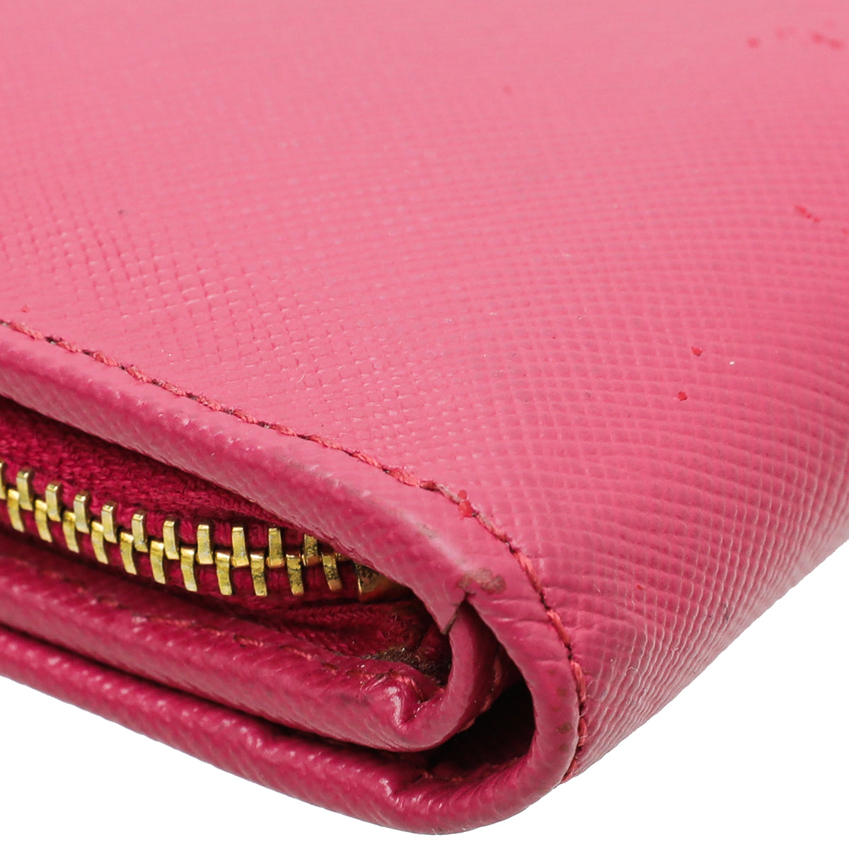 Prada Fuchsia Lux Medium Zip Around Wallet