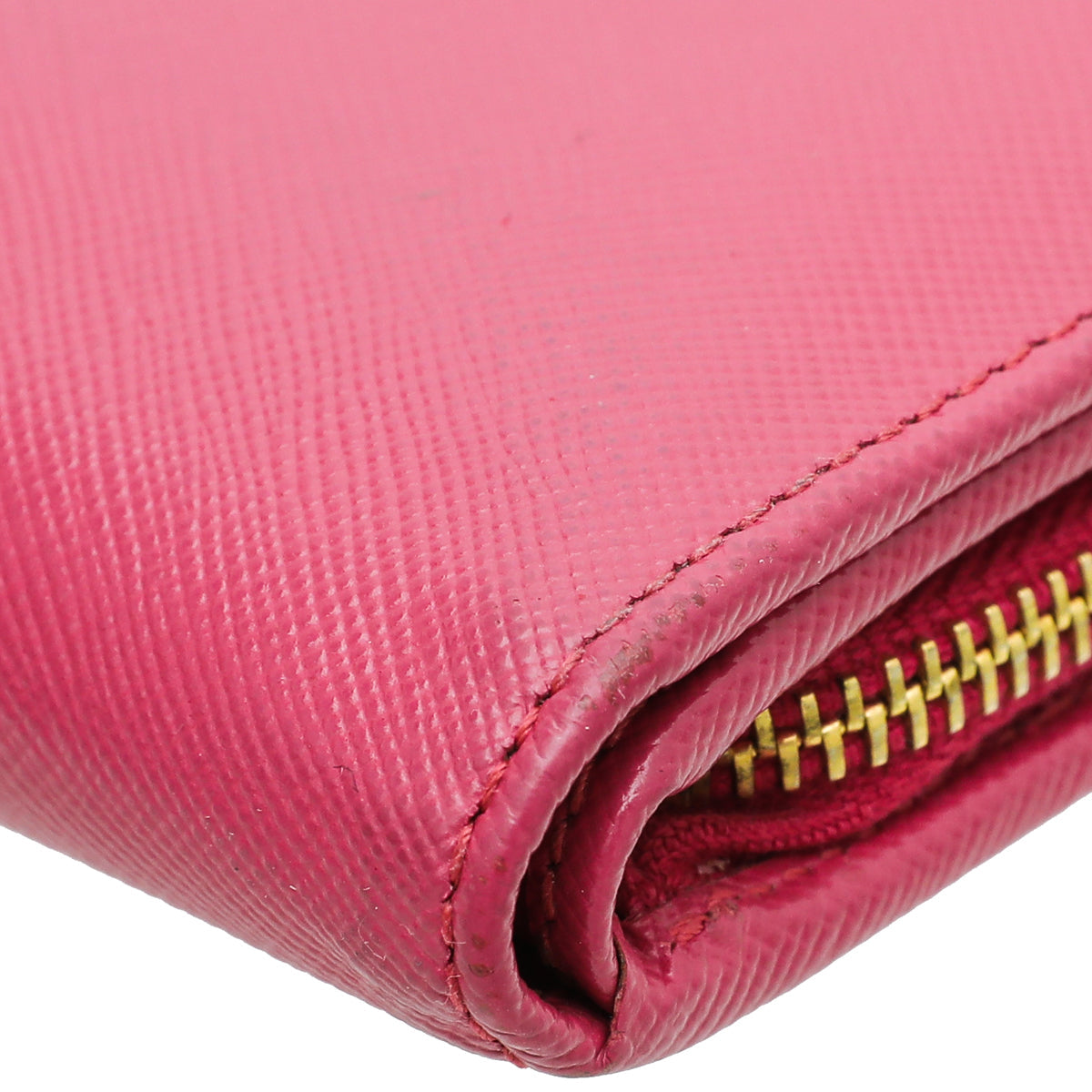 Prada Fuchsia Lux Medium Zip Around Wallet