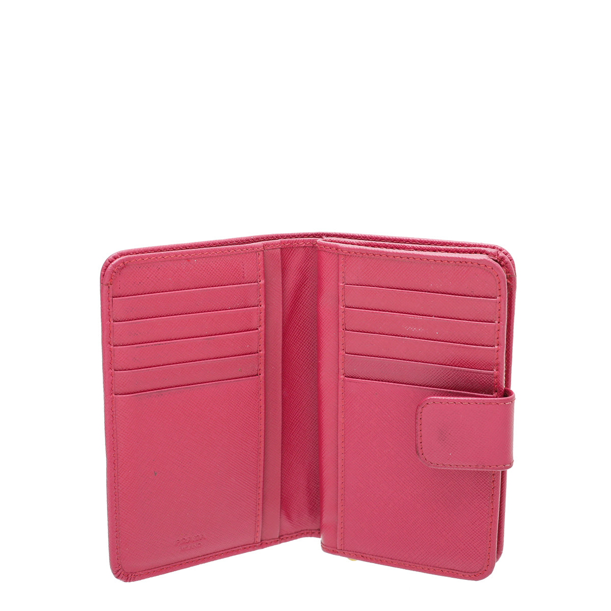 Prada Fuchsia Lux Medium Zip Around Wallet