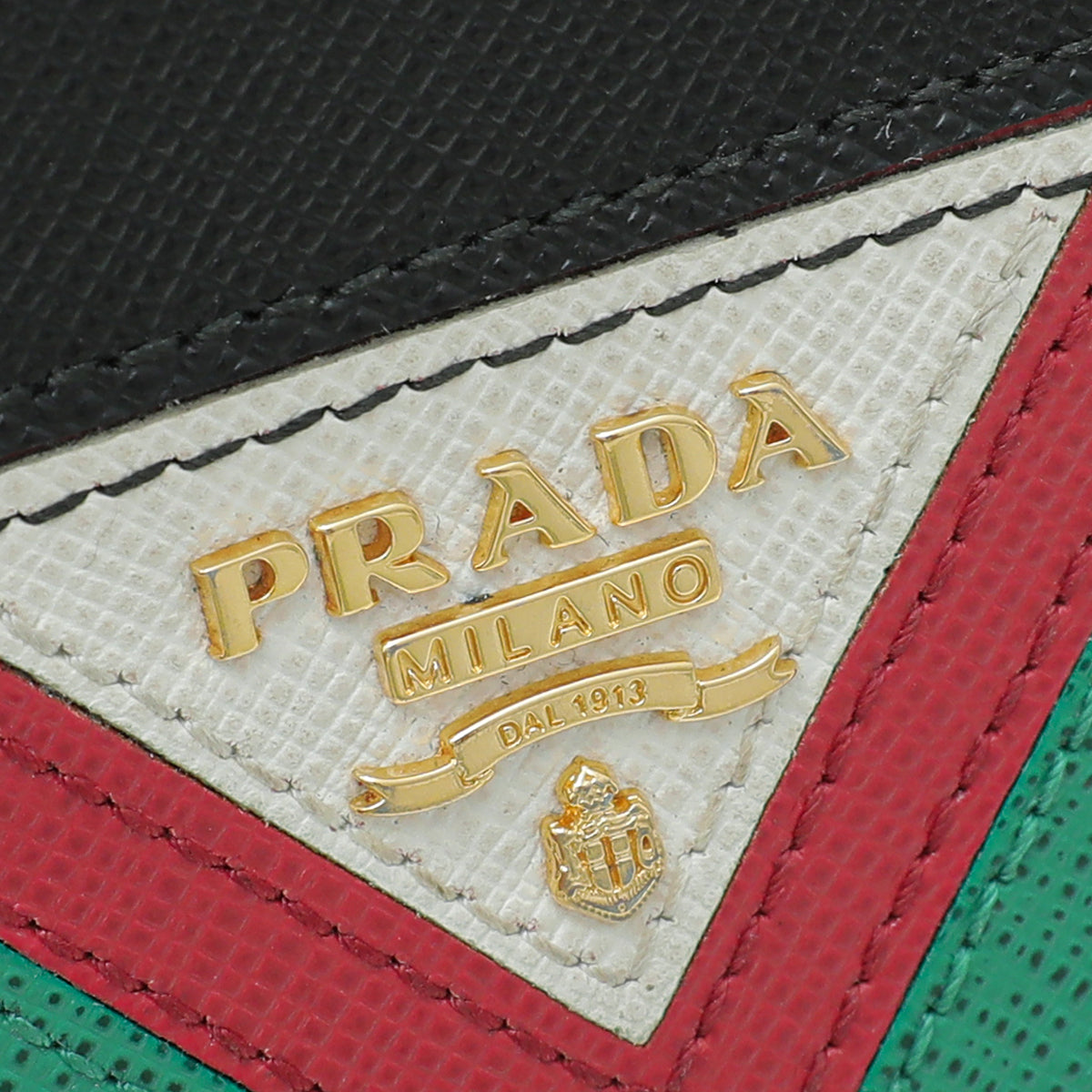 Prada Black Multicolor Lux Slim Flap Wallet