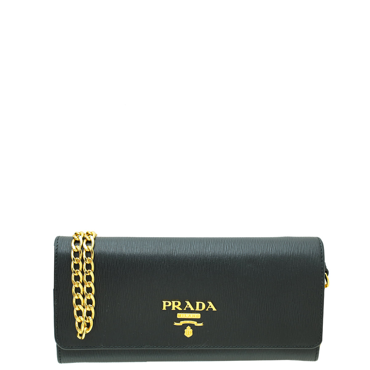 Prada Black Vitello Move Wallet on Chain