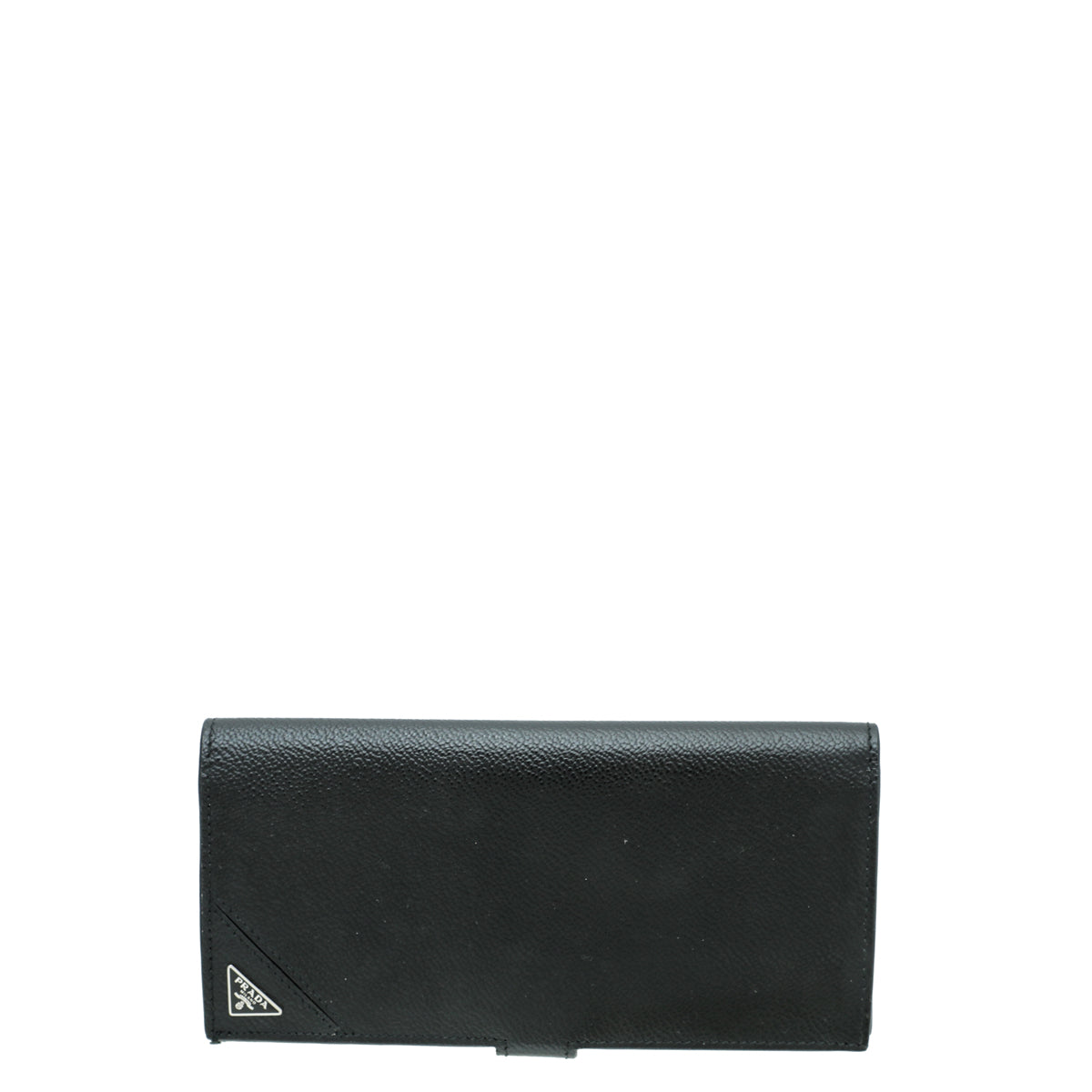 Prada Black Vitello Micro Grain Long Wallet