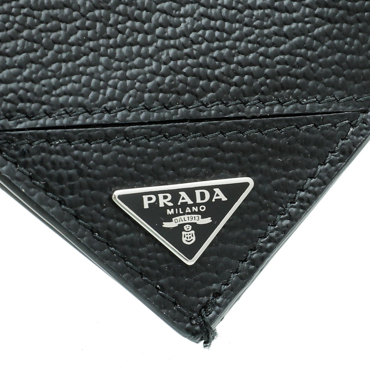 Prada Black Vitello Micro Grain Long Wallet