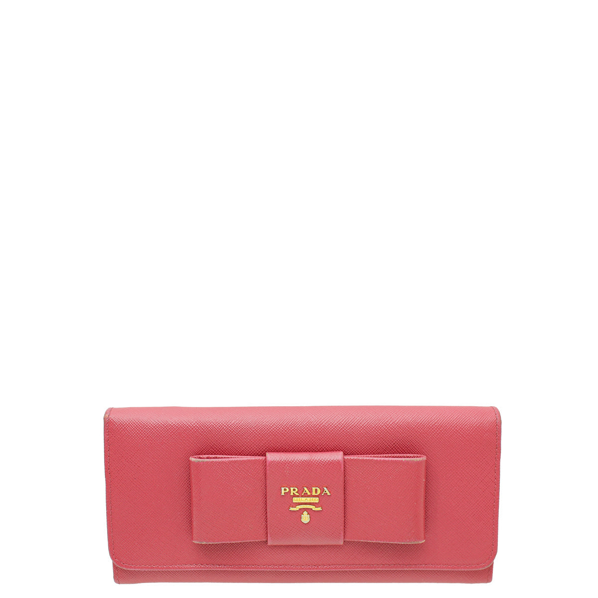 Prada Pink Lux Bow Continental Wallet