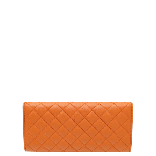 Prada Papaya Quilted Continental Wallet