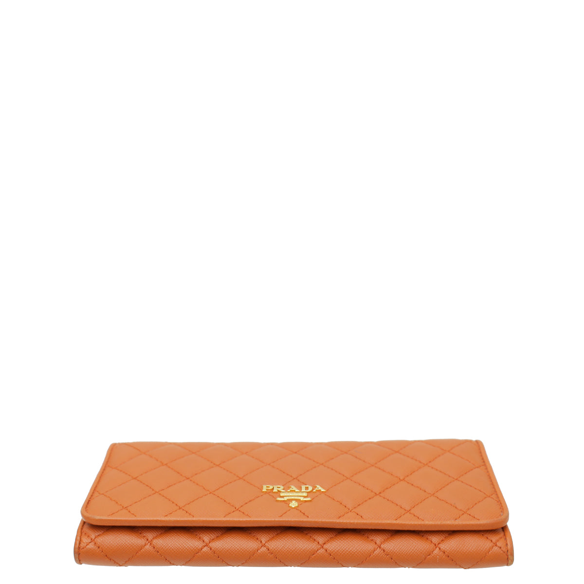 Prada Papaya Quilted Continental Wallet