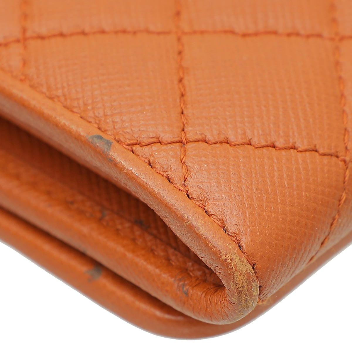 Prada Papaya Quilted Continental Wallet