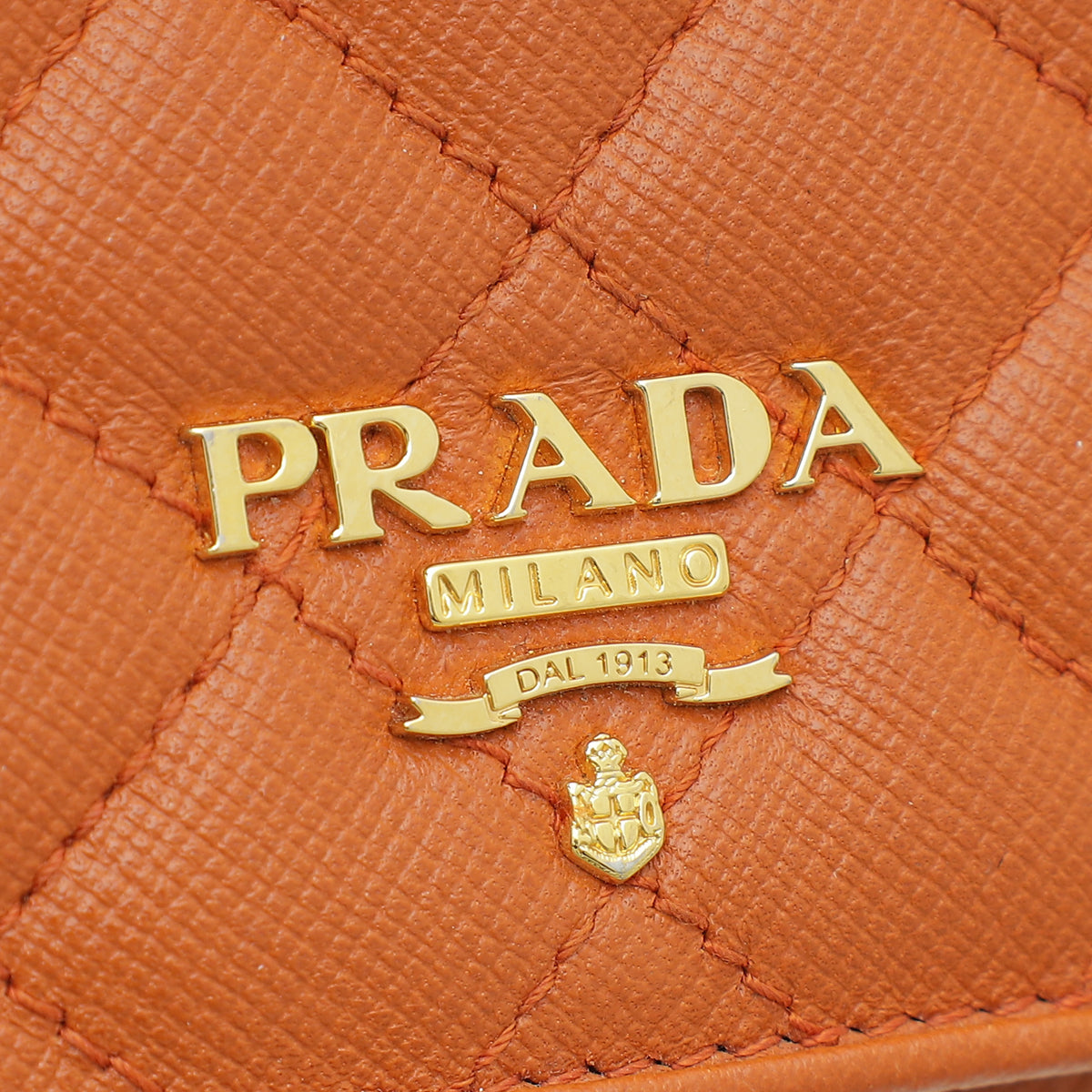 Prada Papaya Quilted Continental Wallet