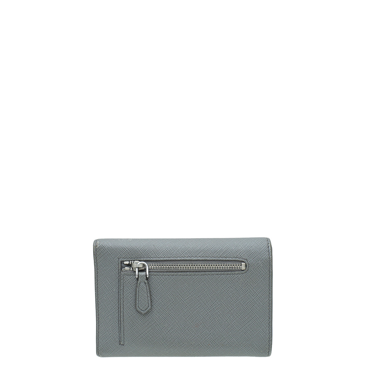 Prada Gray Cuir Envelope Trifold Wallet