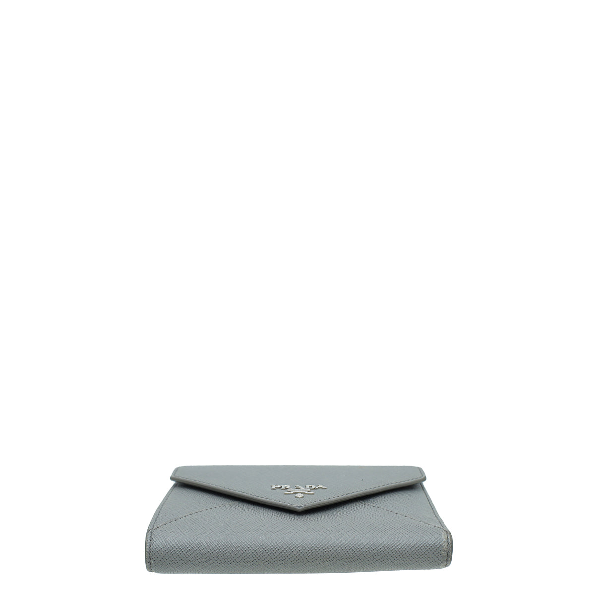 Prada Gray Cuir Envelope Trifold Wallet