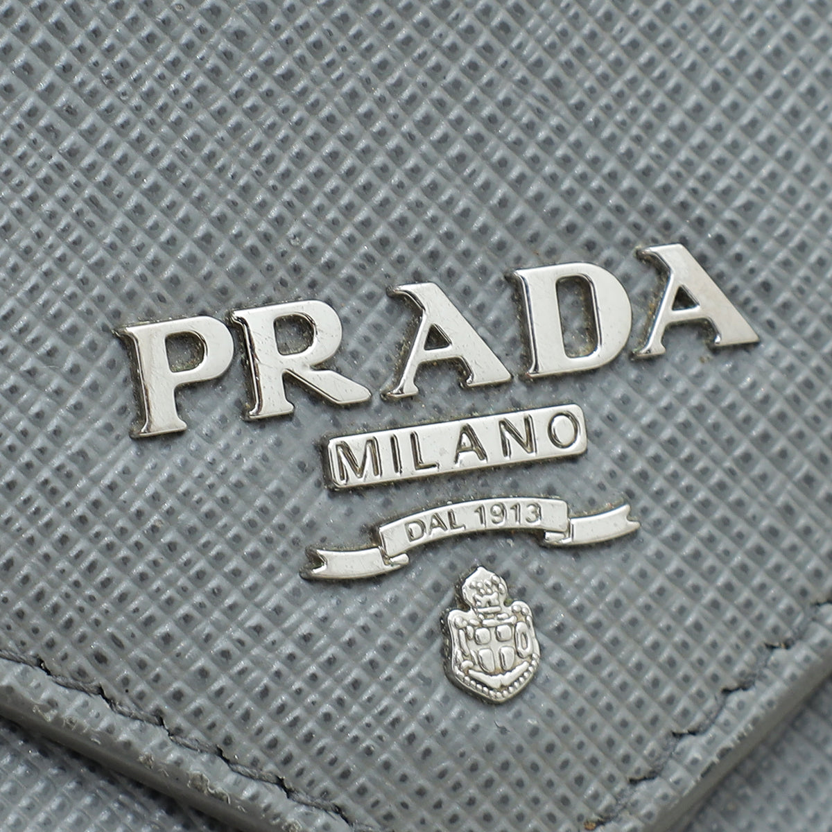 Prada Gray Cuir Envelope Trifold Wallet