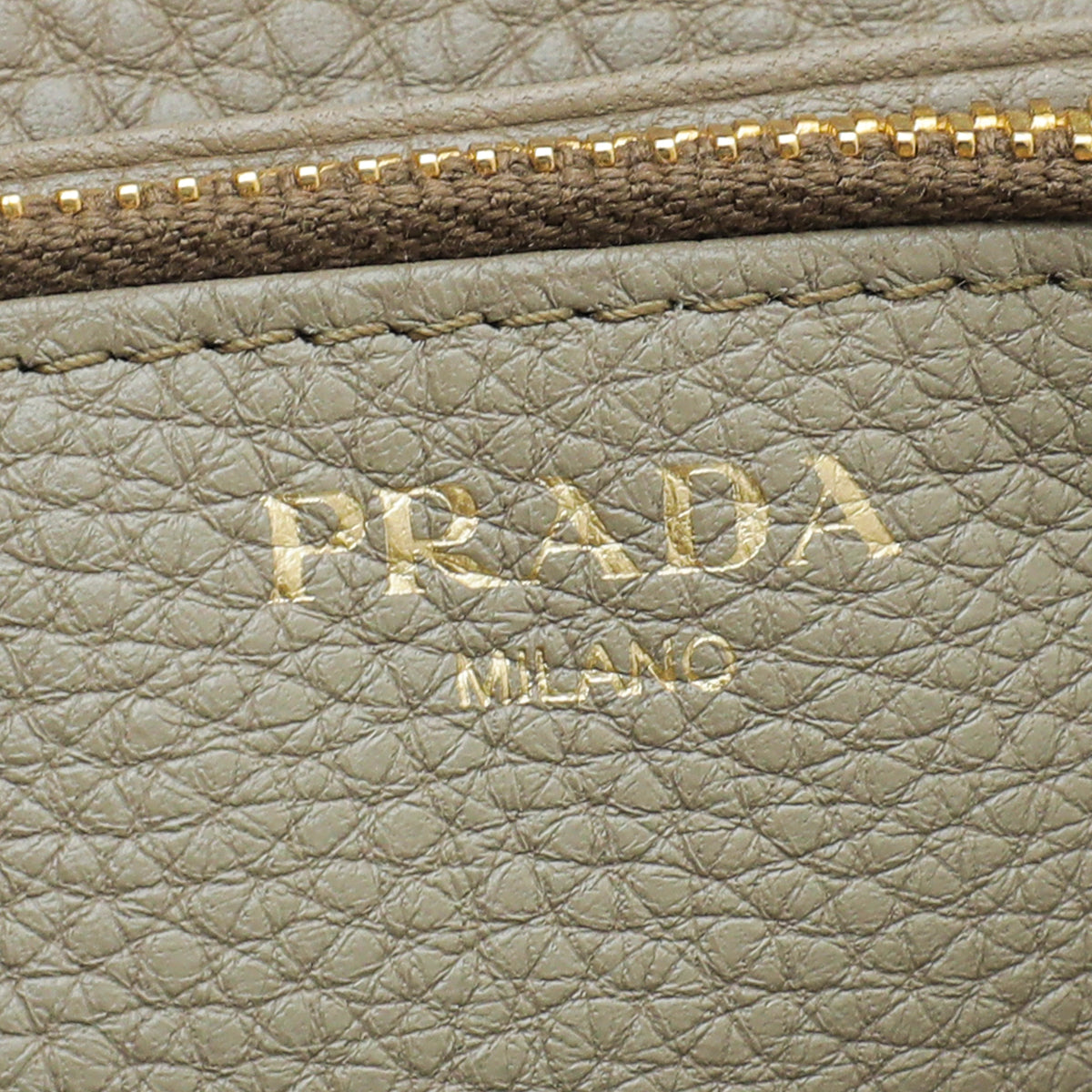 Prada Vitello Beige Grain Zip Around Wallet