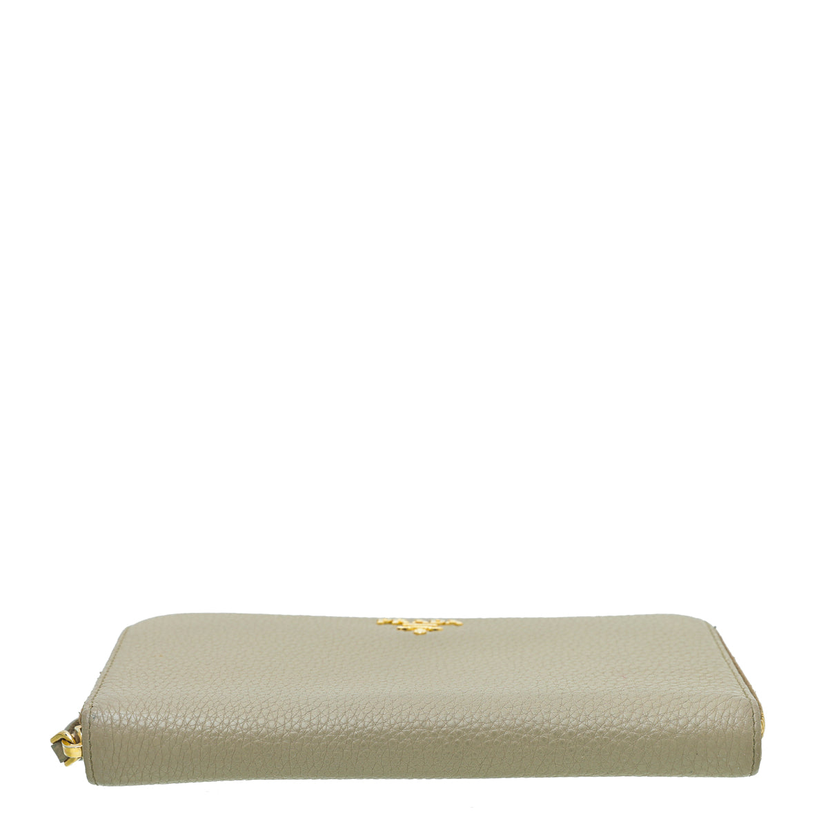 Prada Vitello Beige Grain Zip Around Wallet