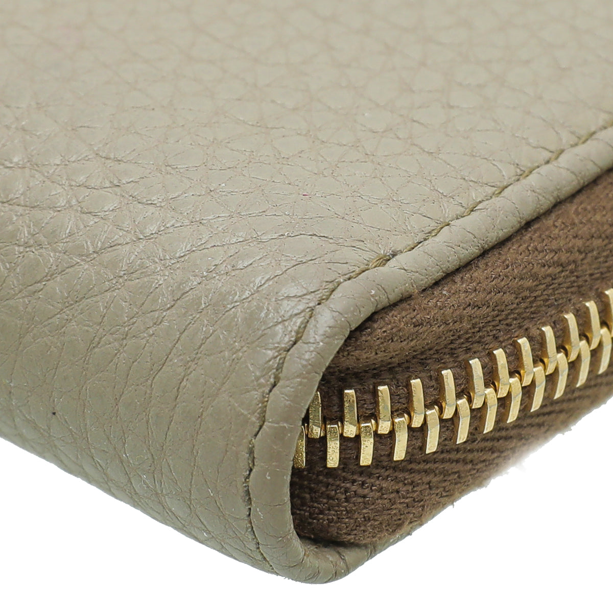 Prada Vitello Beige Grain Zip Around Wallet