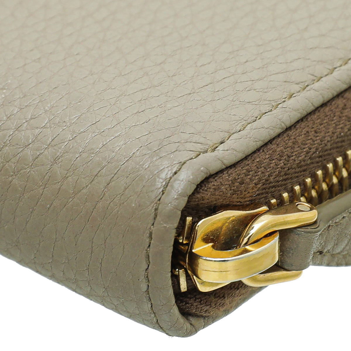 Prada Vitello Beige Grain Zip Around Wallet