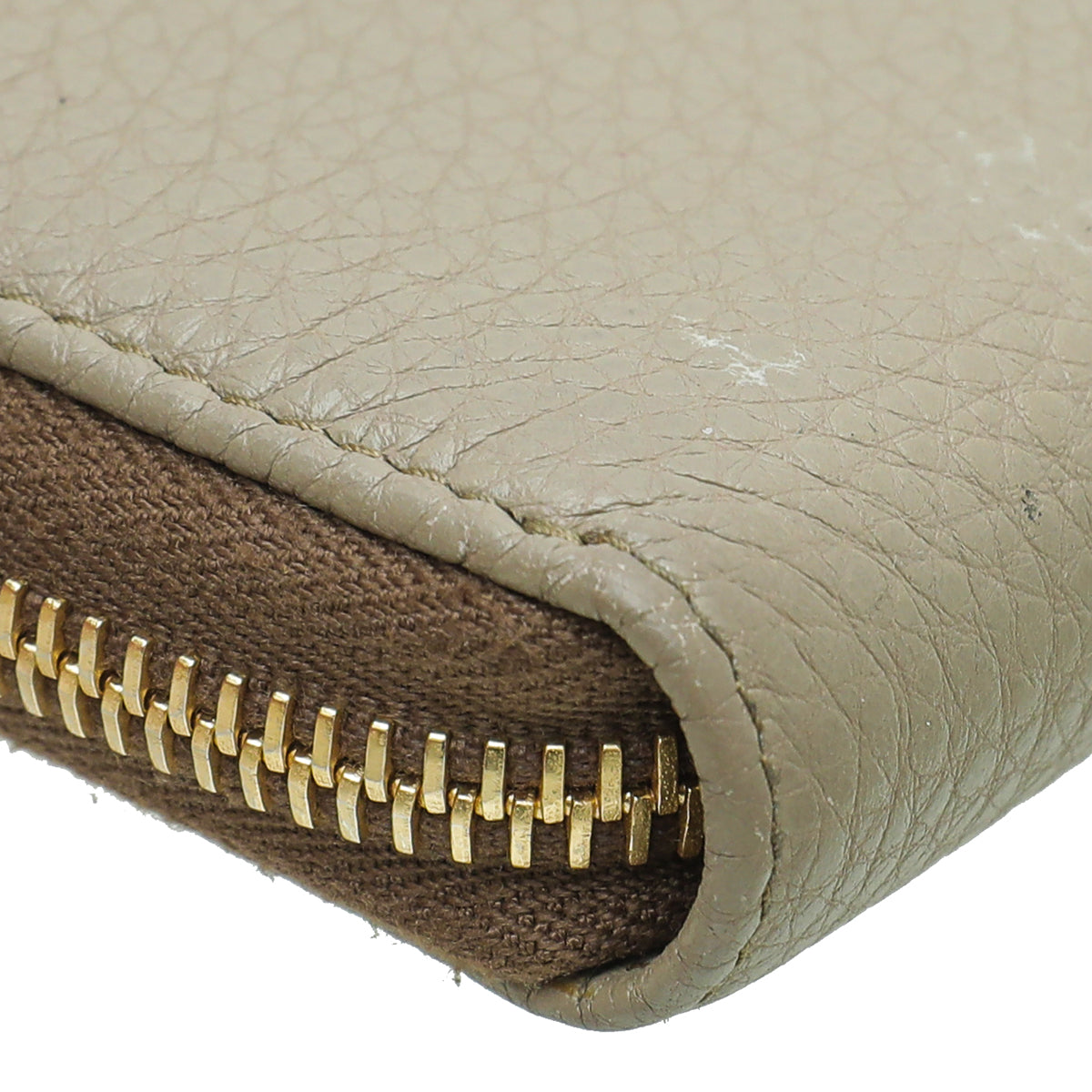 Prada Vitello Beige Grain Zip Around Wallet