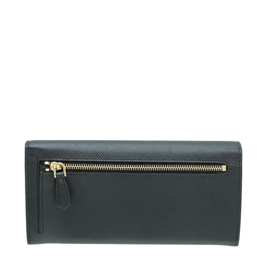 Prada Black Shine Monochrome Large Wallet