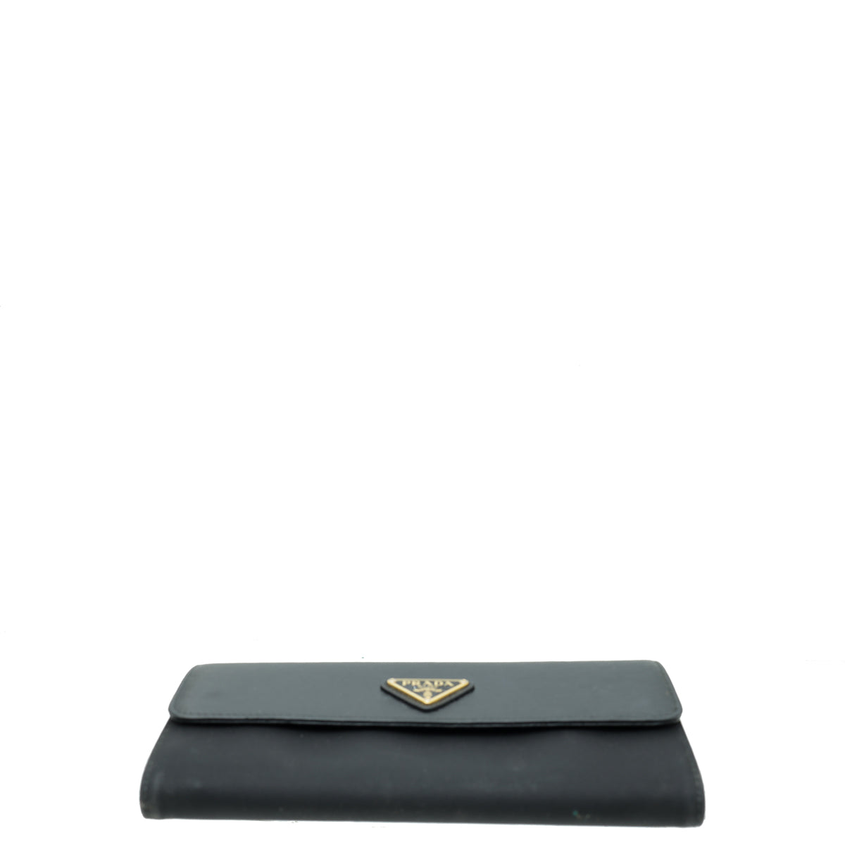 Prada Black Vitello and Tessuto Continental Wallet