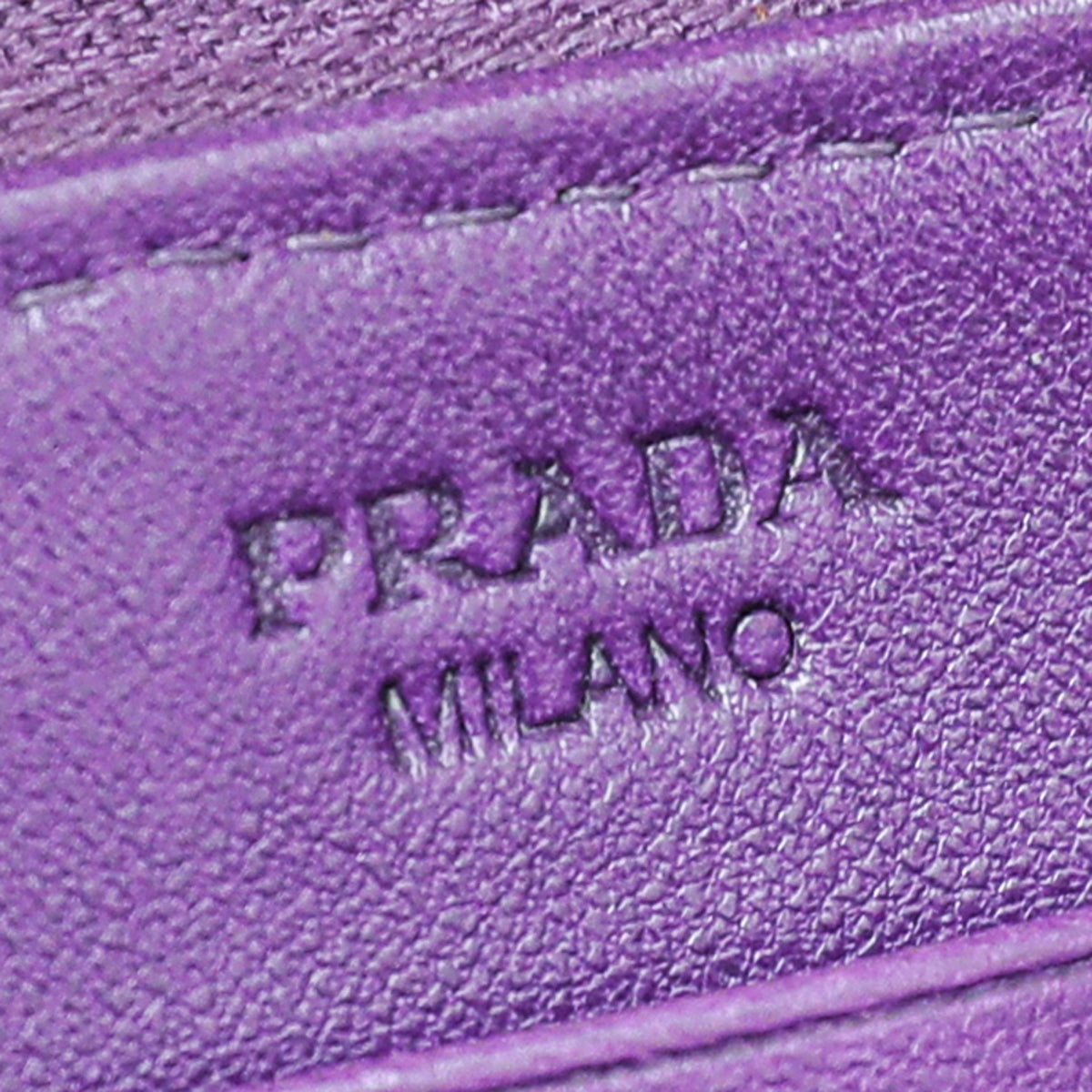 Prada Violet Nappa Gaufre Zip Around Wallet