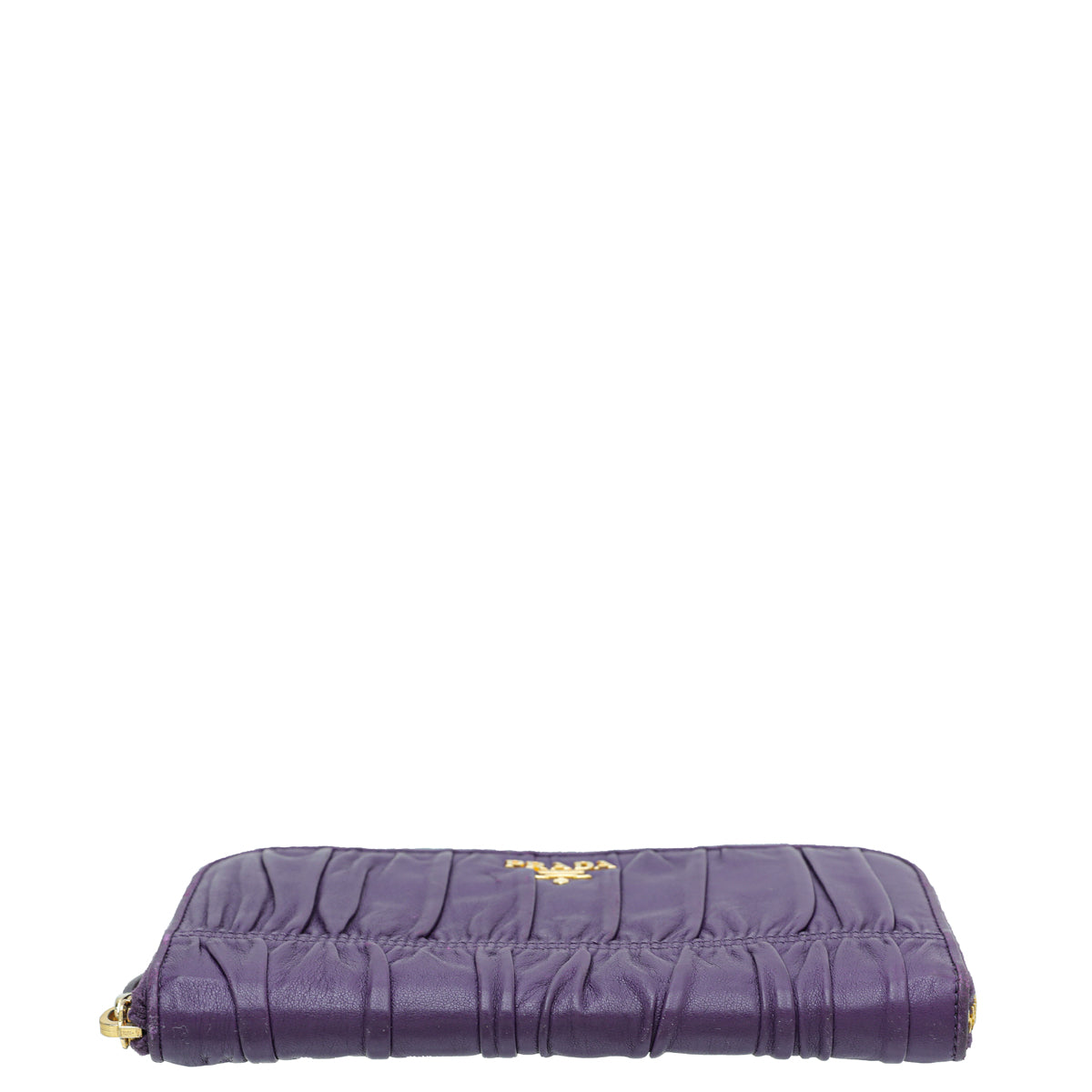 Prada Violet Nappa Gaufre Zip Around Wallet