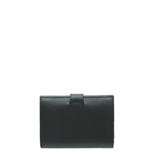 Prada Black Metal French Wallet