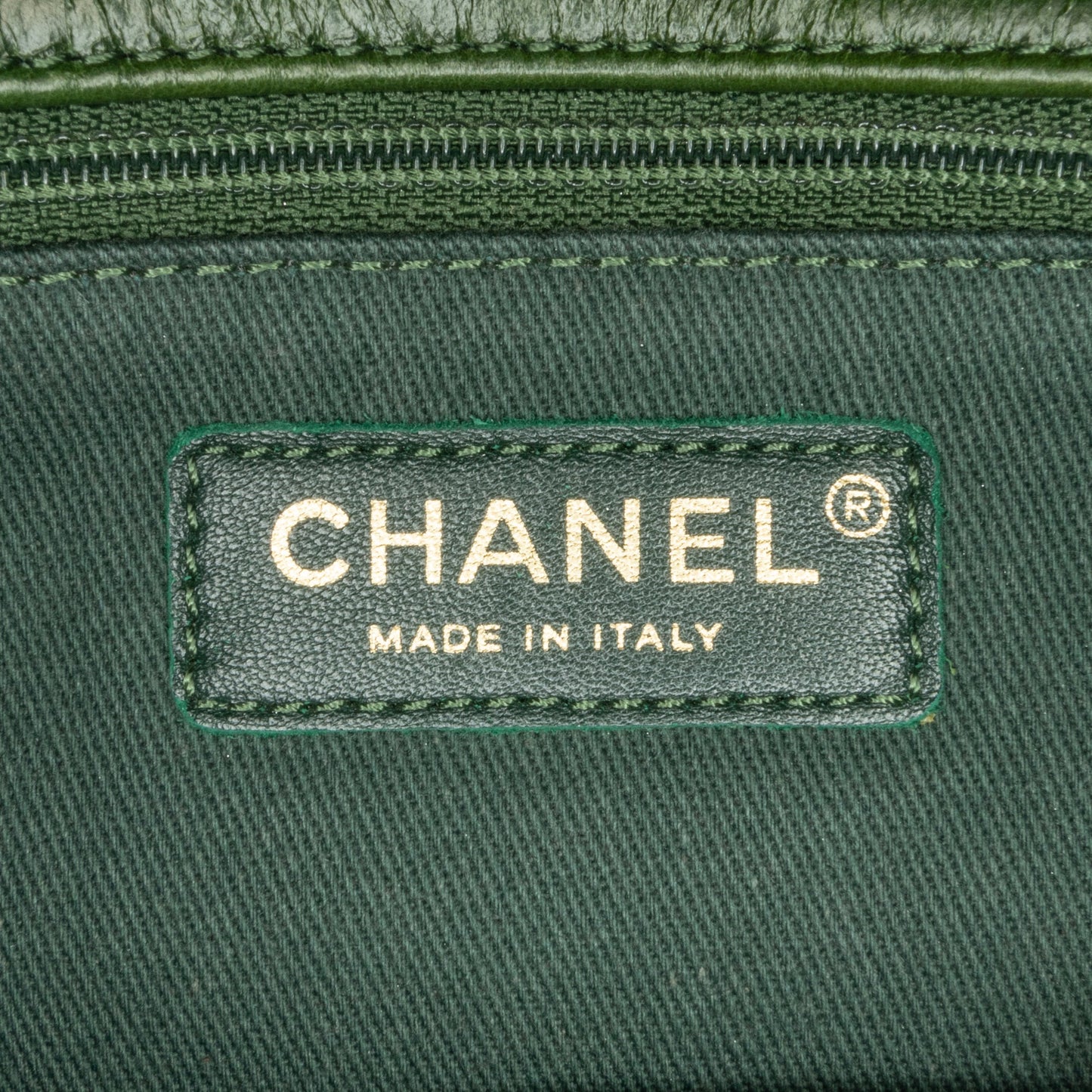 Chanel Coco Handle Flap Bag Chevron Medium Green Aged Calfskin Gold