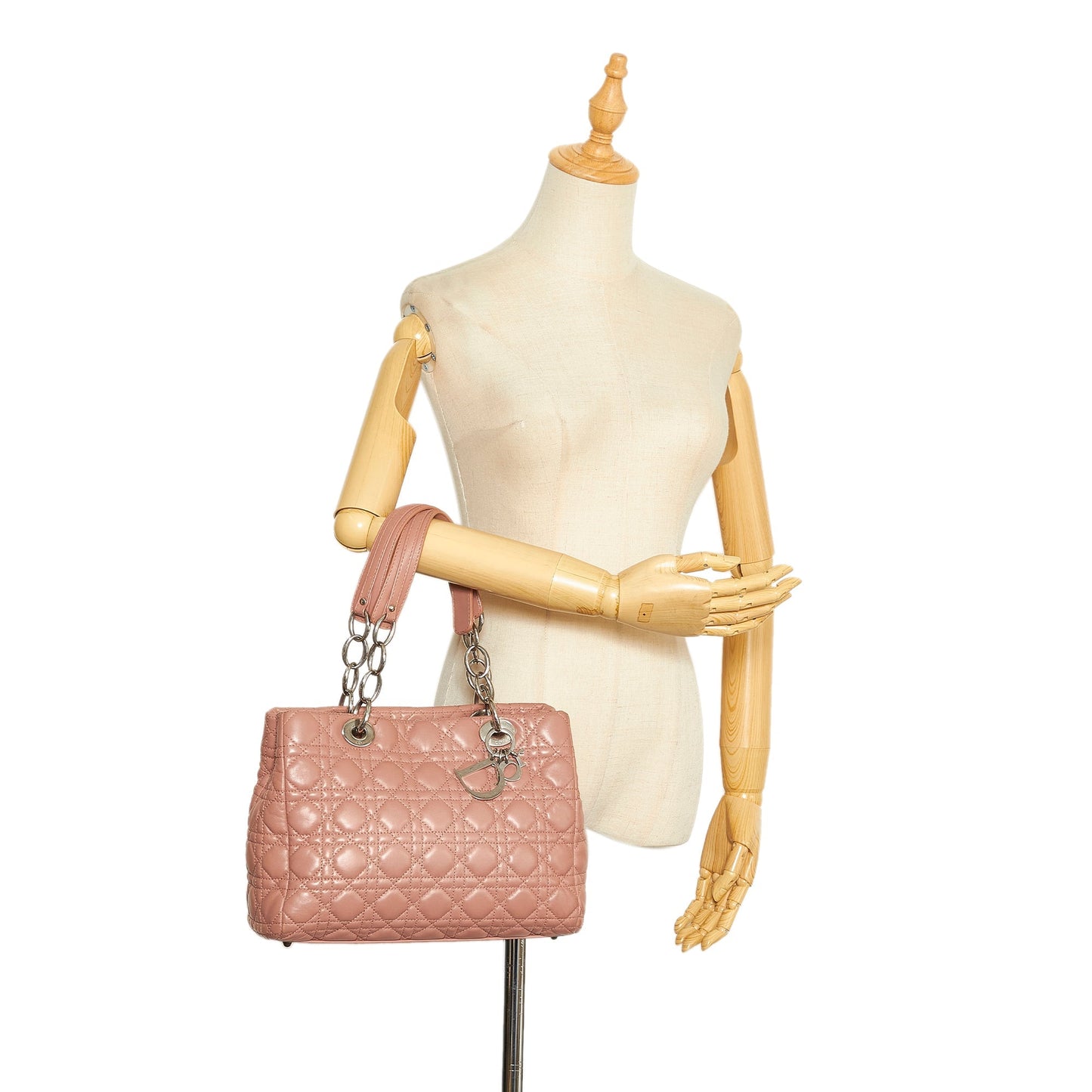 Dior Lady Dior Soft Shopper Pink Cannage Quilted Leather