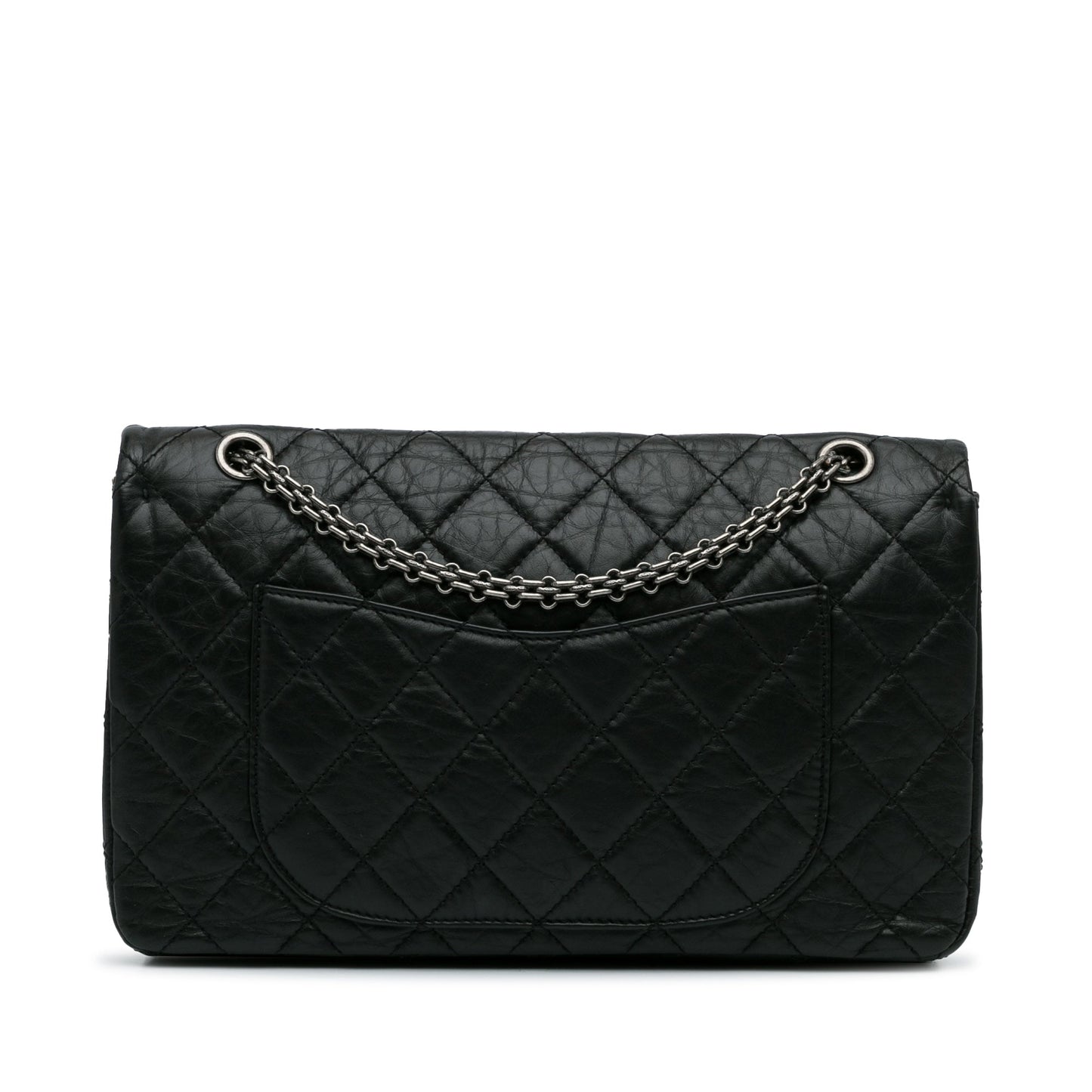 Chanel 2.55 Reissue Double Flap 227 Black Aged Calfskin Ruthenium