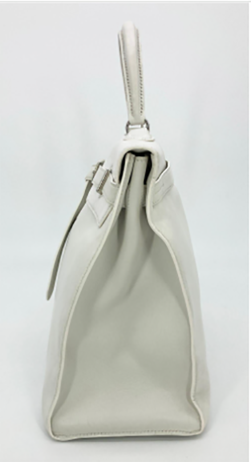 RARE Hermes Kelly Flat 35 White Swift Silver PDH