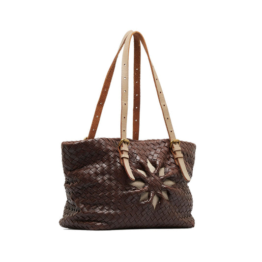 Brown Bottega Veneta Intrecciato Marquise Flower Tote