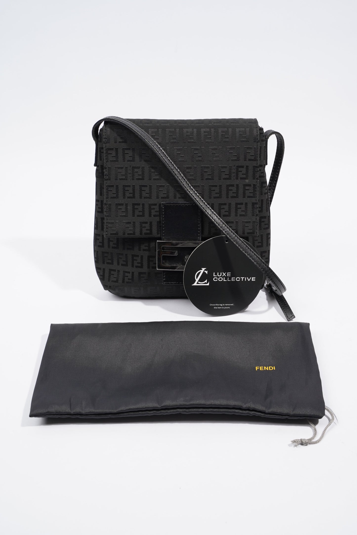 Fendi Zucchino Crossbody Bag Zucca Print / Black Canvas