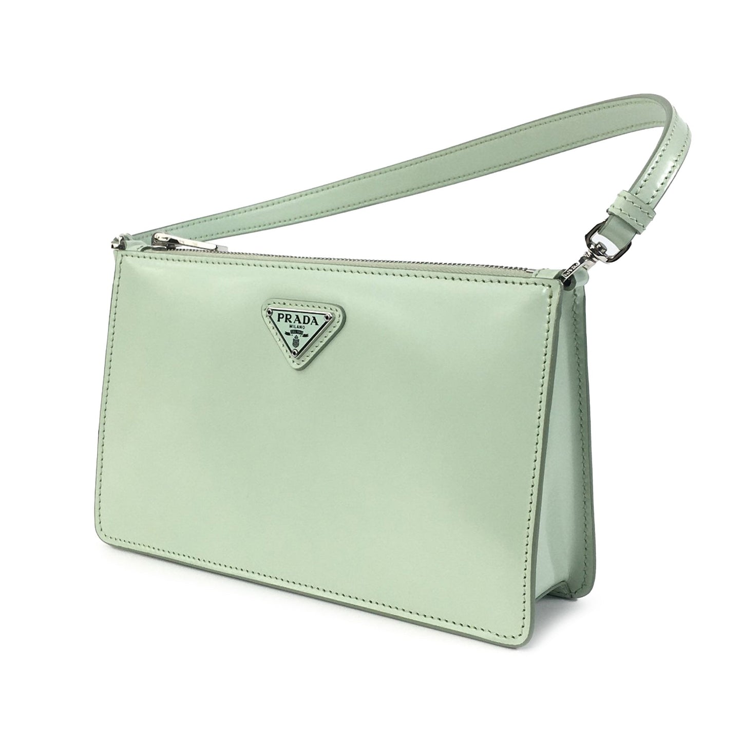 Prada Shoulder Bag Green Brushed Leather