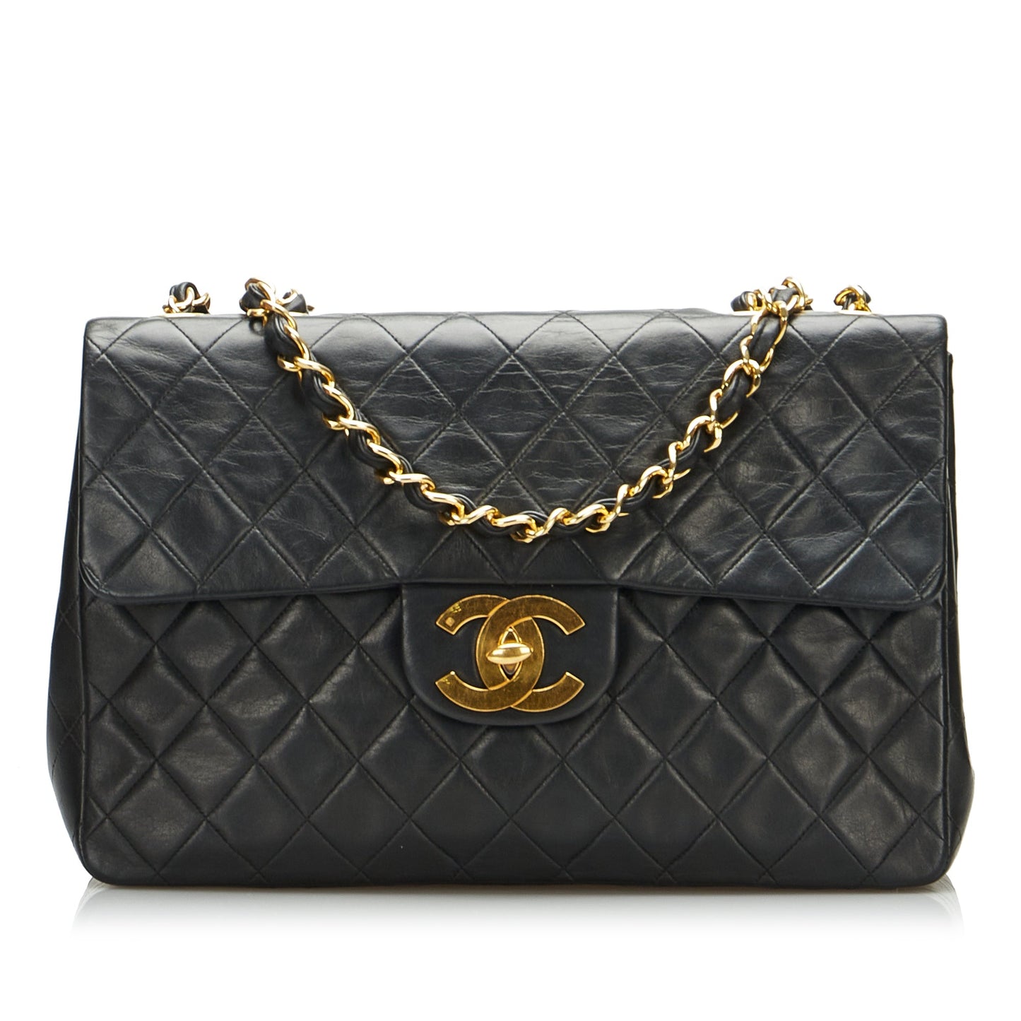 Chanel Classic Double Flap Jumbo Black Lambskin Gold