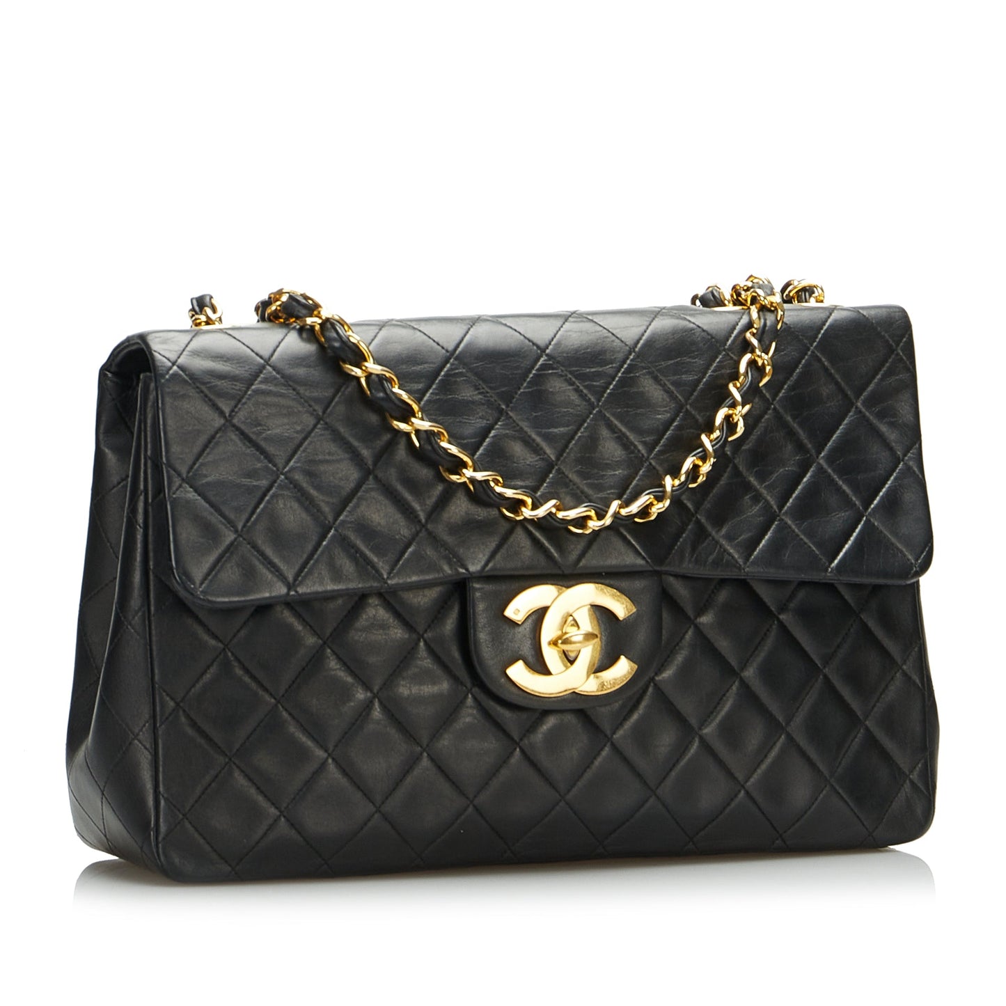 Chanel Classic Double Flap Jumbo Black Lambskin Gold