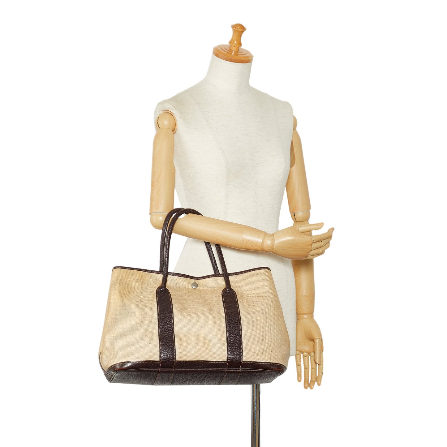 Beige Hermes Garden Party PM Tote Bag