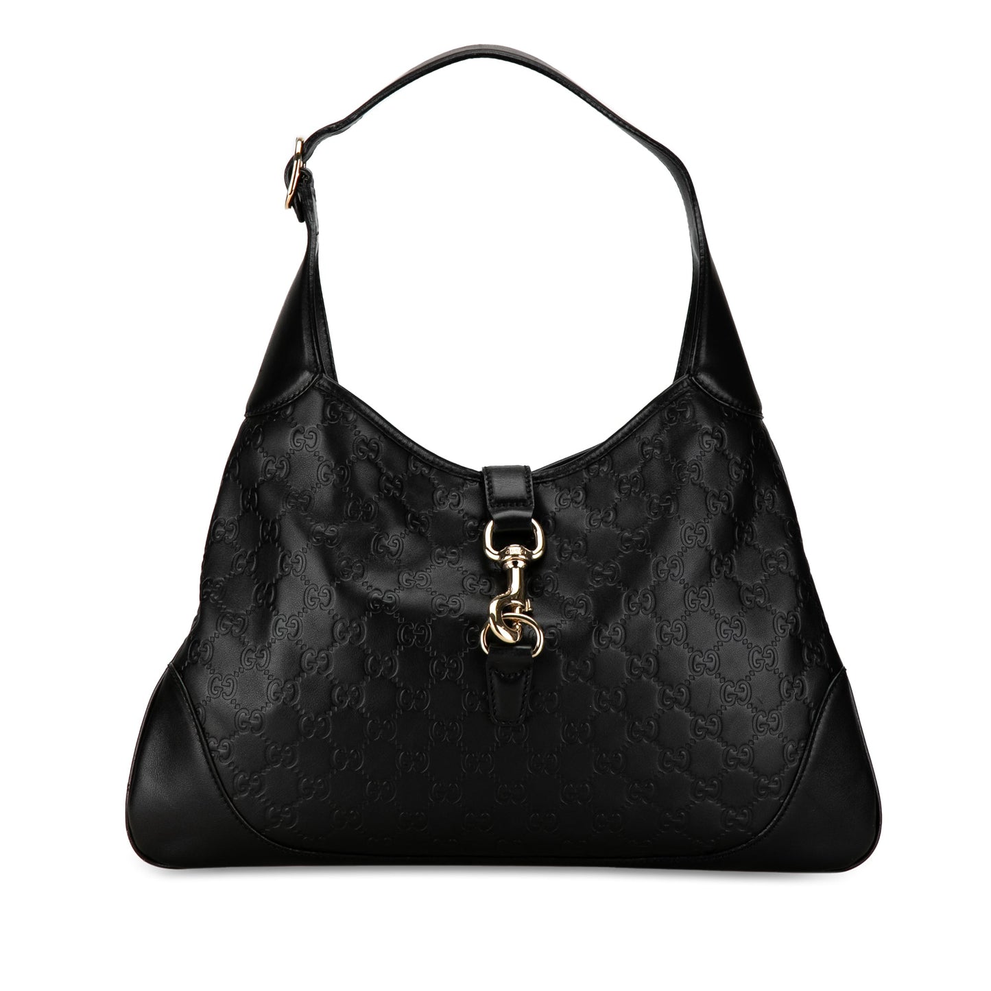 Gucci Jackie O Bouvier Hobo Medium Black Guccissima