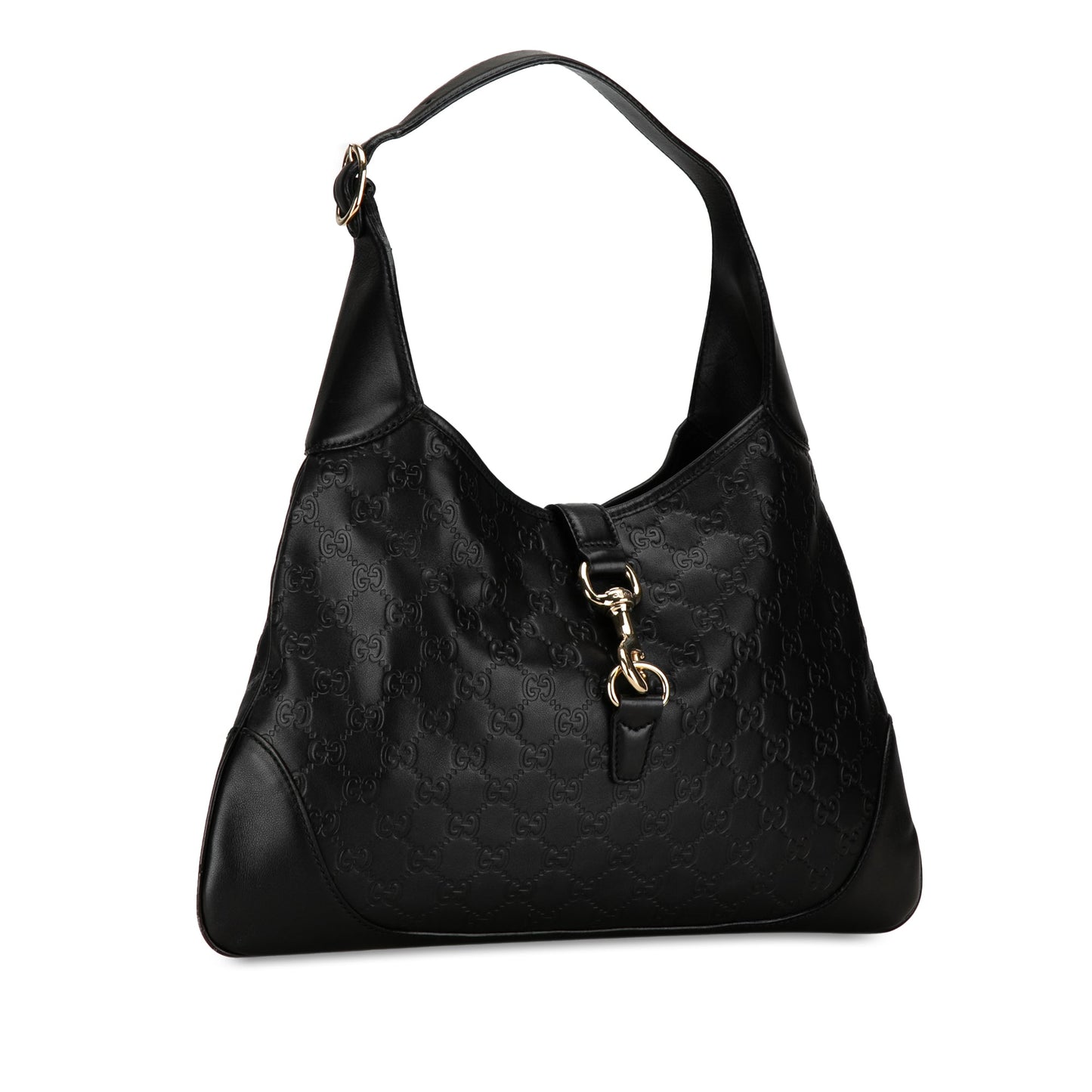 Gucci Jackie O Bouvier Hobo Medium Black Guccissima