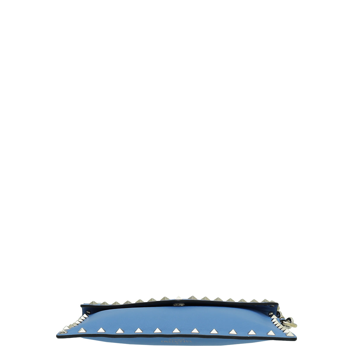 Valentino Light Blue Rockstud Envelope Wristlet Pouch