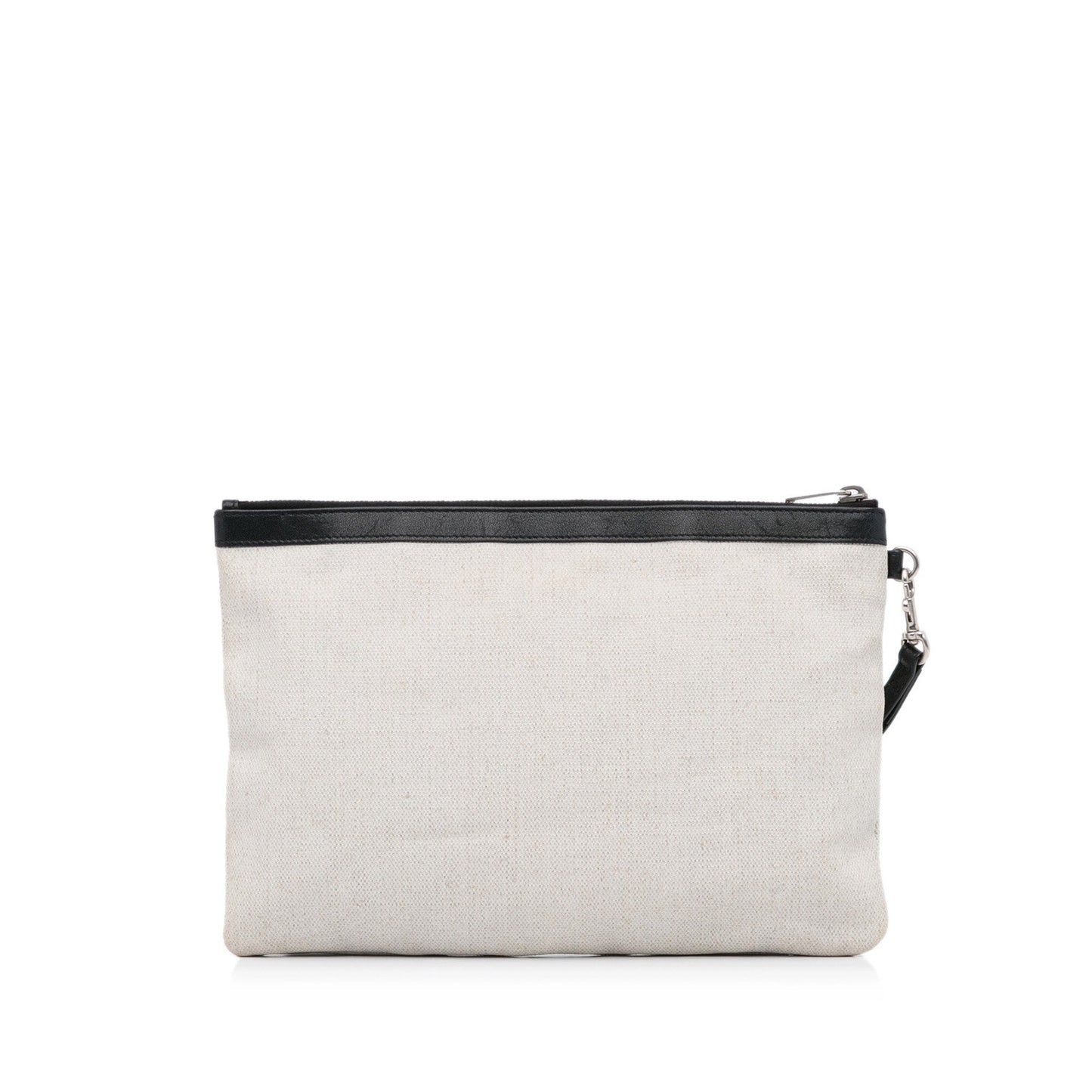 Yves Saint Laurent Rive Gauche Clutch White Canvas